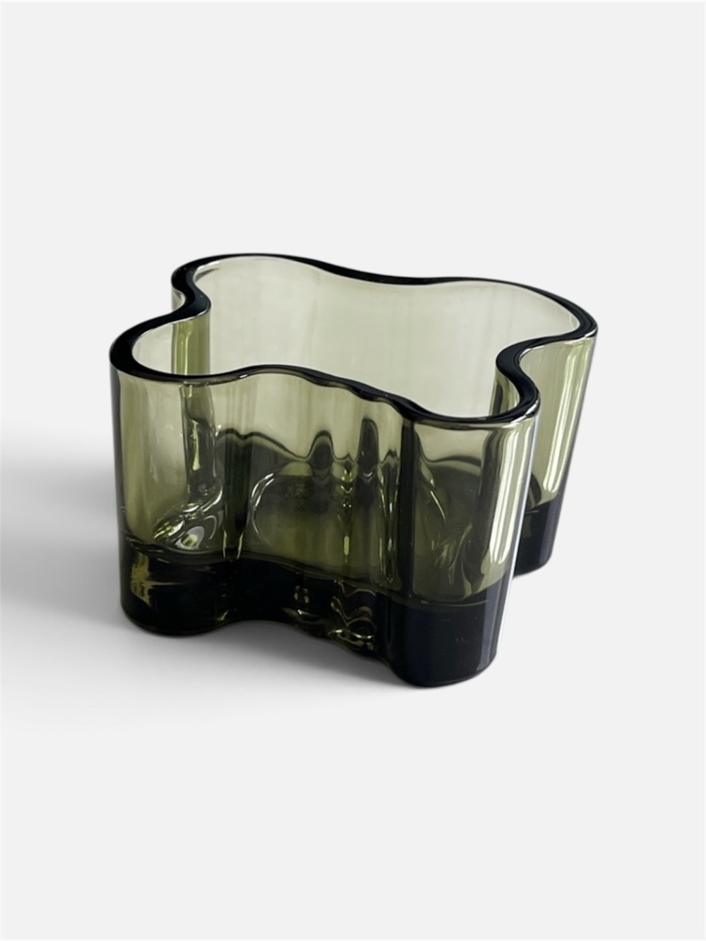 Alvar Aalto Votive Candle Holder. Moss Green. Littala Finland. Designer.